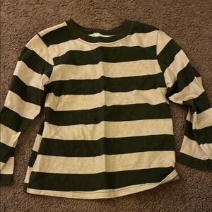 Garanimals Green and Cream Striped Long Sleeve Tee